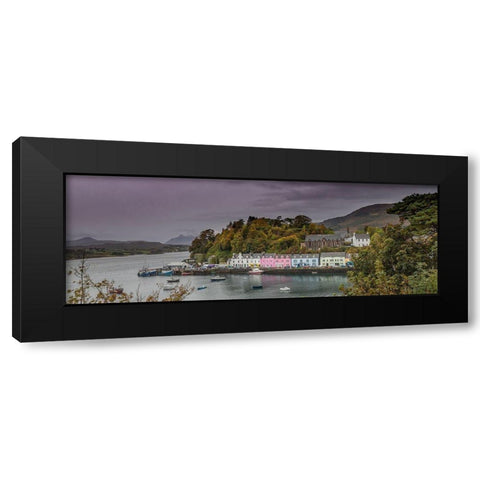 Portree Harbor Portree is the Capital town on the Isle of Skye-Scotland Black Modern Wood Framed Art Print by Norring, Tom