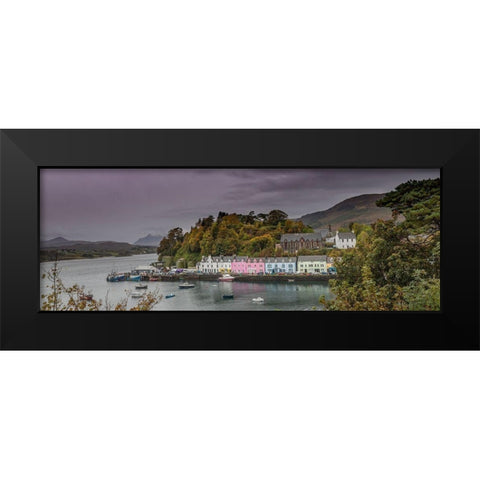 Portree Harbor Portree is the Capital town on the Isle of Skye-Scotland Black Modern Wood Framed Art Print by Norring, Tom