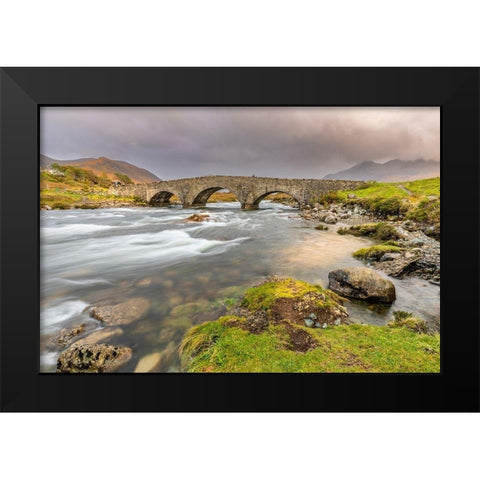 Enchanted Waters of Sligachan Old Bridge Isle of Skye-Scotland Black Modern Wood Framed Art Print by Norring, Tom