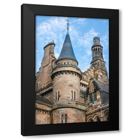 Eastern Section of Main Building Glasgow University-Scotland Black Modern Wood Framed Art Print with Double Matting by Norring, Tom