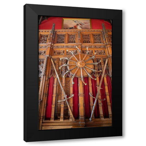 Sword and pistols Edinburgh Castle-Scotland Black Modern Wood Framed Art Print by Norring, Tom