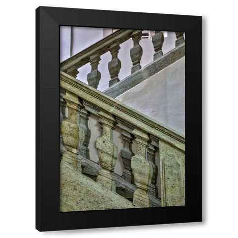 Slovenia-Radovljica Staircase Black Modern Wood Framed Art Print by Looney, Hollice