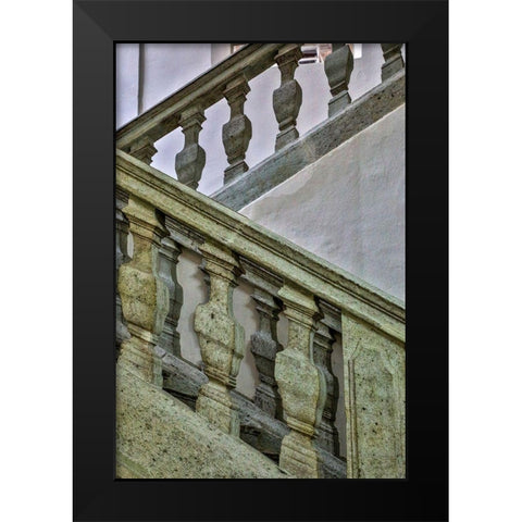 Slovenia-Radovljica Staircase Black Modern Wood Framed Art Print by Looney, Hollice
