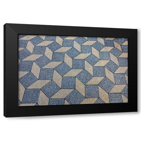 Slovenia-Ljubljana-Sidewalk Design Black Modern Wood Framed Art Print with Double Matting by Looney, Hollice