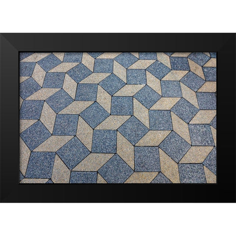 Slovenia-Ljubljana-Sidewalk Design Black Modern Wood Framed Art Print by Looney, Hollice