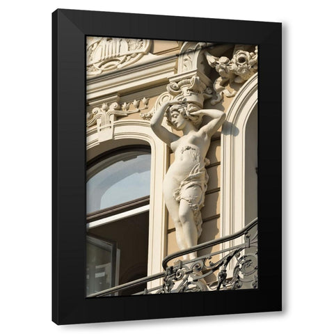 Art Nouveau building on Alberta Street in central Riga-Latvia Black Modern Wood Framed Art Print with Double Matting by Su, Keren