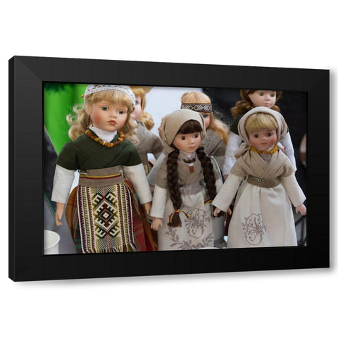 Lithuanian girl dolls-Klaipeda-Lithuania Black Modern Wood Framed Art Print with Double Matting by Su, Keren