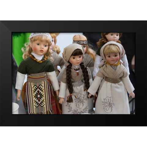 Lithuanian girl dolls-Klaipeda-Lithuania Black Modern Wood Framed Art Print by Su, Keren