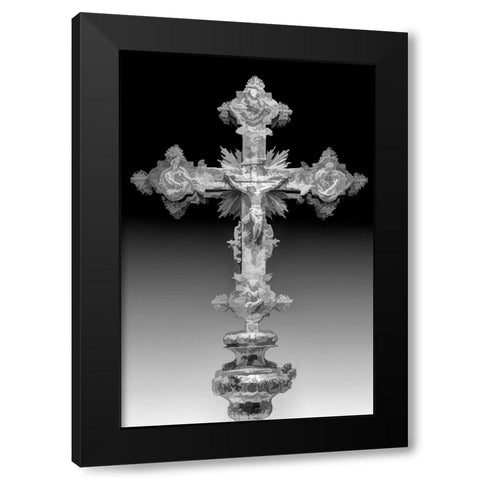 Montenegro-Kotor Abstract of decorated orthodox Christian cross Black Modern Wood Framed Art Print by Jaynes Gallery