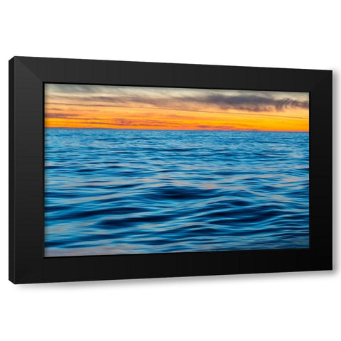 Ocean waves at sunset-Greenland Black Modern Wood Framed Art Print by Su, Keren