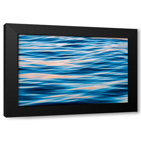 Ocean waves at sunset-Greenland Black Modern Wood Framed Art Print by Su, Keren