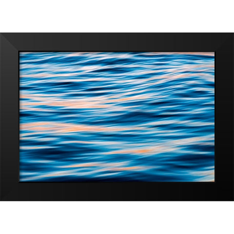Ocean waves at sunset-Greenland Black Modern Wood Framed Art Print by Su, Keren