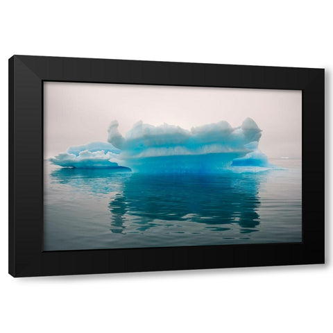 Blue iceberg in the fjord of Narsarsuaq-Greenland Black Modern Wood Framed Art Print with Double Matting by Su, Keren