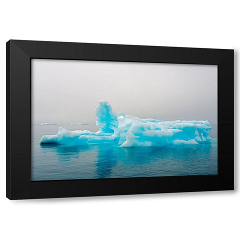Blue iceberg in the fjord of Narsarsuaq-Greenland Black Modern Wood Framed Art Print by Su, Keren