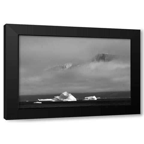 Floating iceberg in the ocean-Greenland Black Modern Wood Framed Art Print with Double Matting by Su, Keren