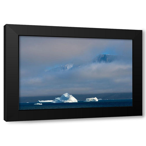 Floating iceberg in the ocean-Greenland Black Modern Wood Framed Art Print with Double Matting by Su, Keren