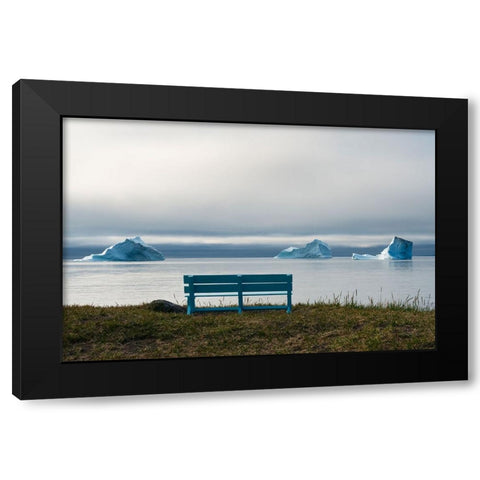 Floating iceberg in the fjord-Qeqertarsuaq-Greenland Black Modern Wood Framed Art Print with Double Matting by Su, Keren