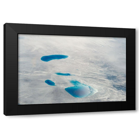 Aerial view of ice sheet-Greenland Black Modern Wood Framed Art Print with Double Matting by Su, Keren