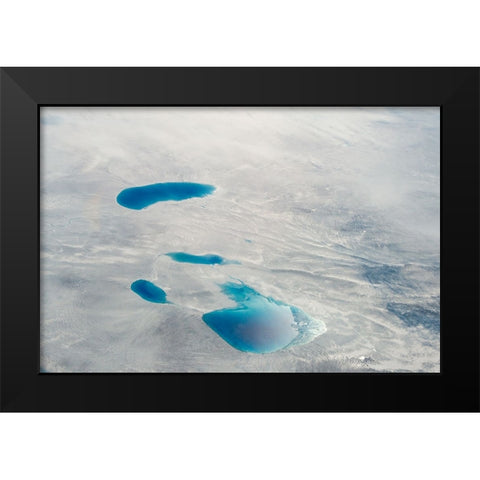 Aerial view of ice sheet-Greenland Black Modern Wood Framed Art Print by Su, Keren
