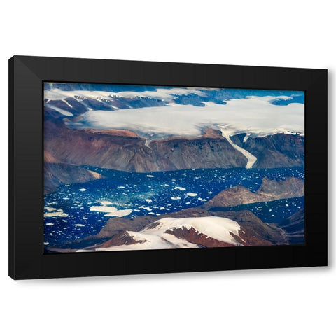 Aerial view of Greenland Black Modern Wood Framed Art Print with Double Matting by Su, Keren