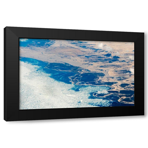 Aerial view of Greenland Black Modern Wood Framed Art Print with Double Matting by Su, Keren