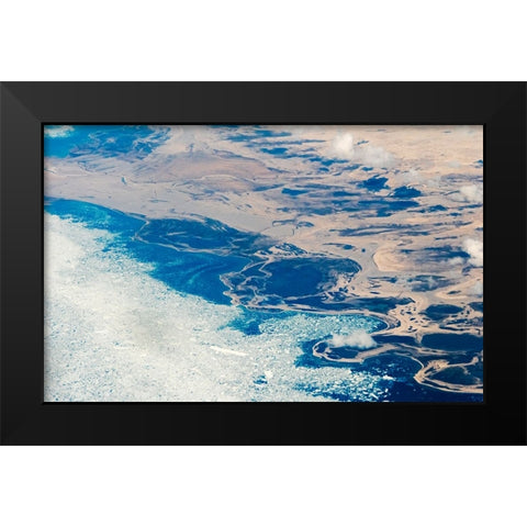 Aerial view of Greenland Black Modern Wood Framed Art Print by Su, Keren