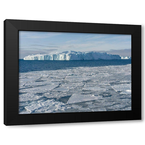 Winter at the Ilulissat Fjord-located in the Disko Bay in West Greenland Black Modern Wood Framed Art Print with Double Matting by Zwick, Martin
