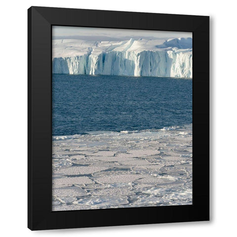 Winter at the Ilulissat Fjord-located in the Disko Bay in West Greenland Black Modern Wood Framed Art Print by Zwick, Martin