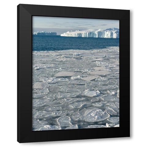 Winter at the Ilulissat Fjord-located in the Disko Bay in West Greenland Black Modern Wood Framed Art Print with Double Matting by Zwick, Martin
