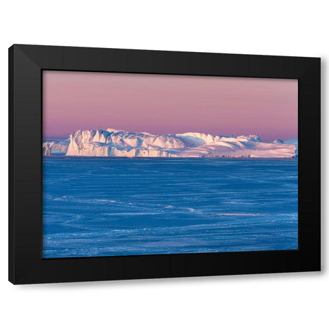 Sunrise during winter at the Ilulissat Fjord-located in the Disko Bay in West Greenland Black Modern Wood Framed Art Print with Double Matting by Zwick, Martin