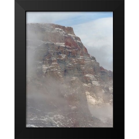 Storen Island-frozen into the sea ice of the Uummannaq fjord system during winter-Greenland-Danish  Black Modern Wood Framed Art Print by Zwick, Martin