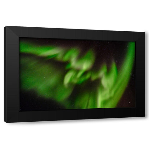 Northern lights over Angmagssalik Fjord-Greenland- Danish Territory Black Modern Wood Framed Art Print by Zwick, Martin