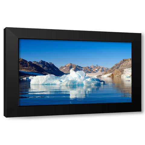 Karale glacier in the Sermiligaaq Fjord- Ammassalik- Danish Territory. Black Modern Wood Framed Art Print with Double Matting by Zwick, Martin