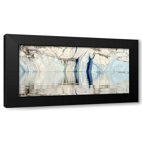 Glacier in the Sermiligaaq Fjord- Ammassalik- Danish Territory. Black Modern Wood Framed Art Print by Zwick, Martin