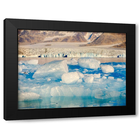 Iceberg in front of Knud Rasmussen Glacier-Sermiligaaq Fjord- Ammassalik- Danish Territory. Black Modern Wood Framed Art Print with Double Matting by Zwick, Martin