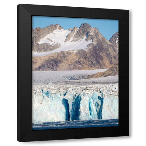 Knud Rasmussen Glacier-Sermiligaaq Fjord- Ammassalik- Danish Territory. Black Modern Wood Framed Art Print with Double Matting by Zwick, Martin