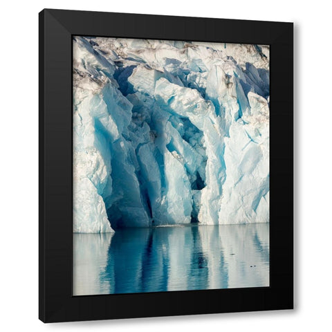 Knud Rasmussen Glacier-Sermiligaaq Fjord- Ammassalik- Danish Territory. Black Modern Wood Framed Art Print by Zwick, Martin