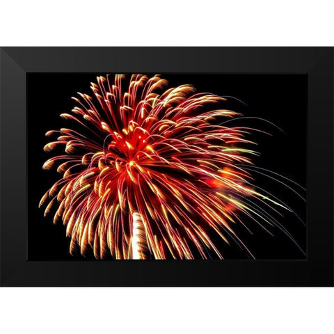Independence Day fireworks-USA Black Modern Wood Framed Art Print by Engelbrecht, Jim