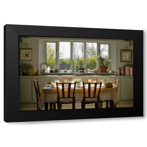 Table set for a breakfast meal Black Modern Wood Framed Art Print with Double Matting by Paulson, Don