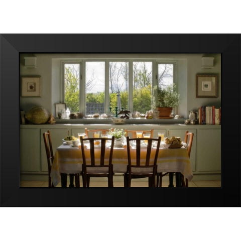 Table set for a breakfast meal Black Modern Wood Framed Art Print by Paulson, Don