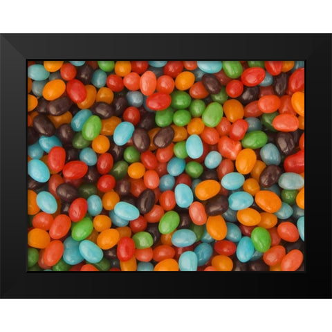 Colorful assortment of jelly bean candy Black Modern Wood Framed Art Print by Flaherty, Dennis