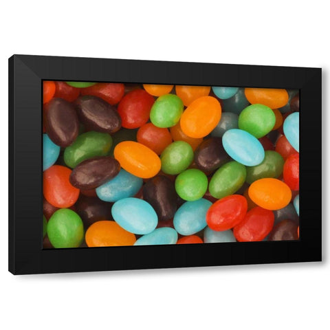 Colorful assortment of jelly bean candy Black Modern Wood Framed Art Print by Flaherty, Dennis