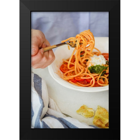 Pasta Black Modern Wood Framed Art Print by Majority World CIC