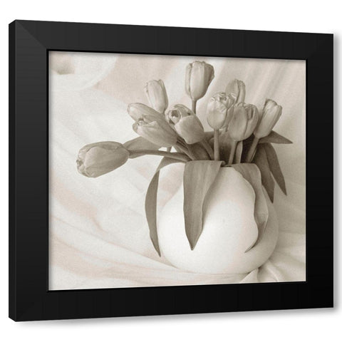 Sepia tone Tulips Black Modern Wood Framed Art Print by Miller, Anna