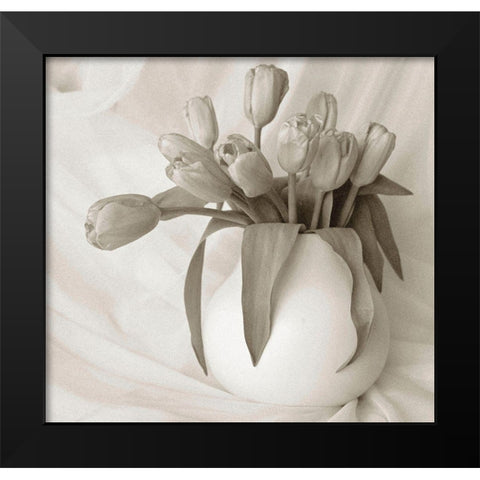 Sepia tone Tulips Black Modern Wood Framed Art Print by Miller, Anna