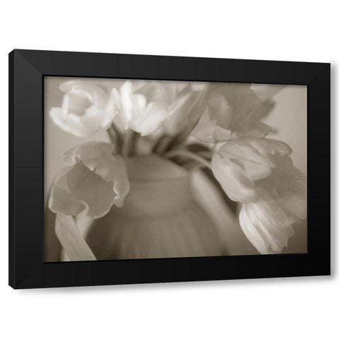Sepia tone Tulips Black Modern Wood Framed Art Print by Miller, Anna