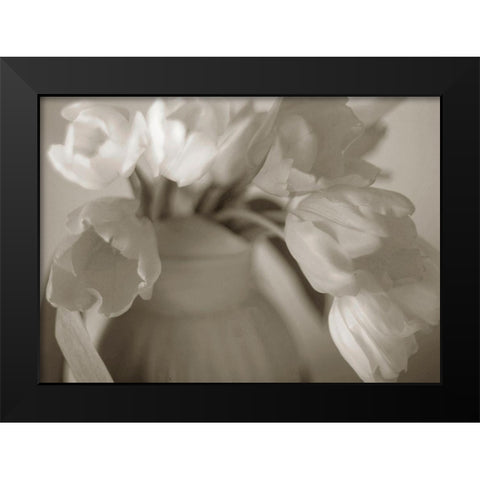 Sepia tone Tulips Black Modern Wood Framed Art Print by Miller, Anna