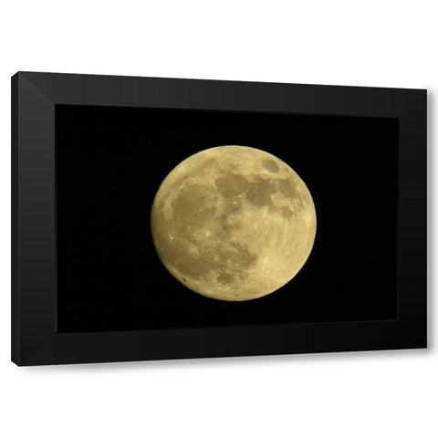 Full moon with yellowish hue Black Modern Wood Framed Art Print by Morris, Arthur