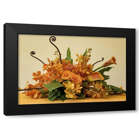 Close-up of colorful flower arrangement on table Black Modern Wood Framed Art Print with Double Matting by Paulson, Don
