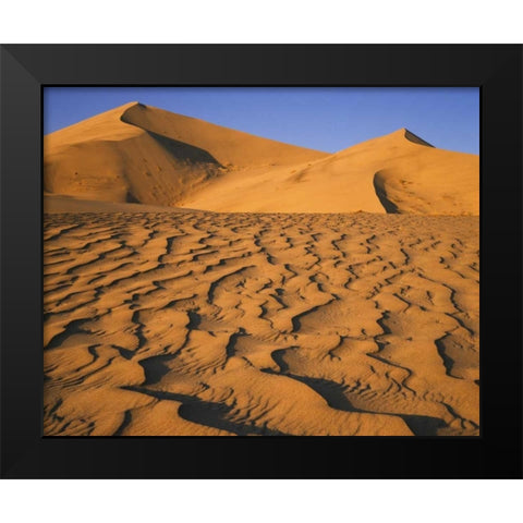 Sand dune at Eureka Dunes in Death Valley, CA Black Modern Wood Framed Art Print by Flaherty, Dennis